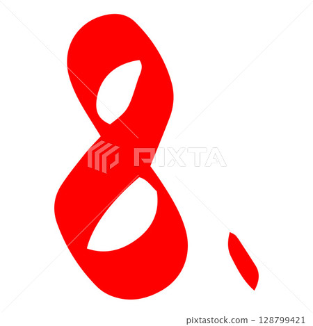 Good exam score red marker symbol, 8. points test score, eight number points high test result, eighth sequence sign 128799421