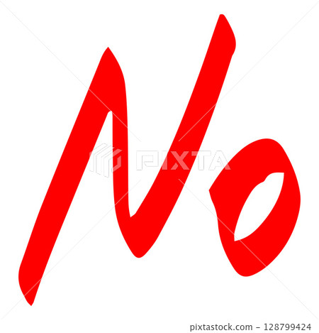 No word, stop sign, red marker or pencil negative grade of exam and test result, vector hand drawn forbidden symbol 128799424