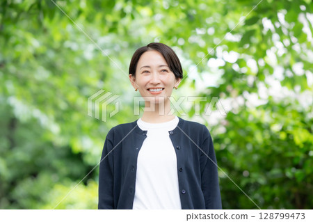 Woman, Fresh green, Green, Smile Woman, Fresh green, Green, Smile 128799473