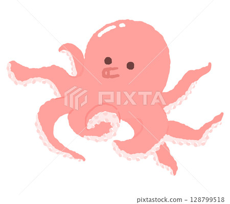 可愛的章魚插畫 128799518