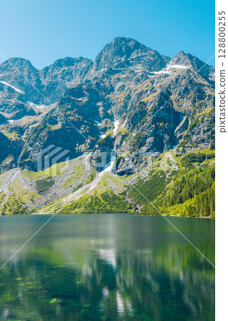 Scenic Mountain Lake View in Summer Scenic Mountain Lake View in Summer 128800255
