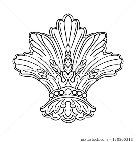 Symmetrical engraving vintage design element vector illustration Symmetrical engraving vintage design element vector illustration 128800318