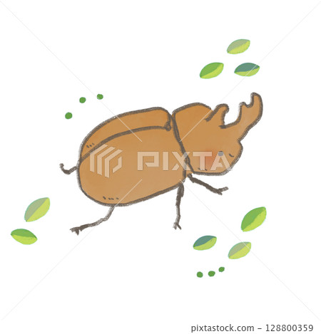 可愛的甲蟲插圖 128800359