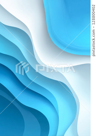 Futuristic abstract presentation background with smooth fluid wave shapes in blue and white tones 128800402