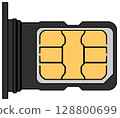 SIM card transparent illustration 128800699
