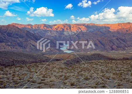 Colorado River Canyon with sunset glow 128800851
