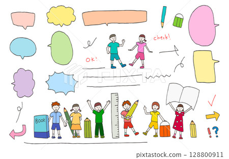 手繪線描兒童文具套裝 手繪線描兒童文具套裝 128800911