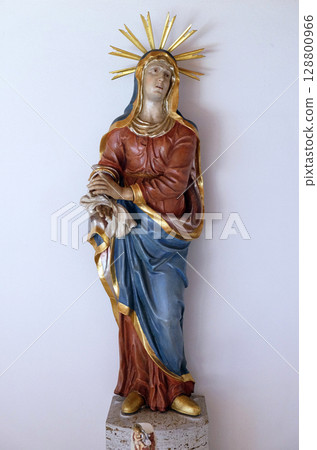 Virgin Mary, church of St. John in Piflas, Germany Virgin Mary, church of St. John in Piflas, Germany 128800966
