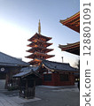 Looking up at the five-storied pagoda from below 128801091