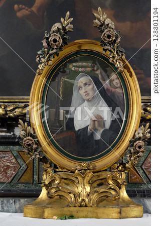 Saint Rita of Cascia in Chapel of St Michael the Archangel, Basilica di Sant Andrea delle Fratte, Rome, Italy Saint Rita of Cascia in Chapel of St Michael the Archangel, Basilica di Sant Andrea delle Fratte, Rome, Italy 128801194