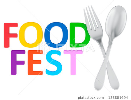 Food fest, concept. 3D rendering 128801694