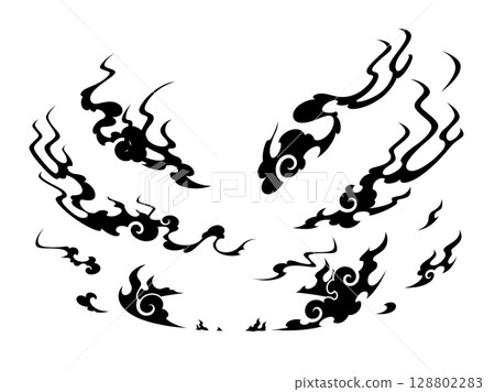 Japanese style fire landing effect Japanese style fire landing effect 128802283