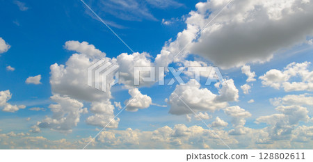 The sky is very bright and the clouds 128802611