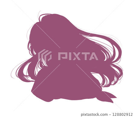 被風吹動的女學生－影子藝術 128802912