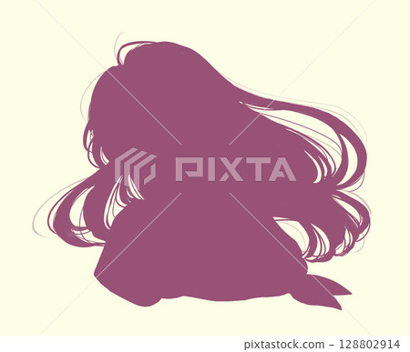 被風吹動的女學生-影子藝術 被風吹動的女學生-影子藝術 128802914