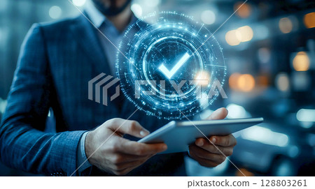 man, tablet, business 128803261