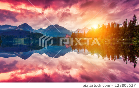 lake in the mountains lake in the mountains 128803527