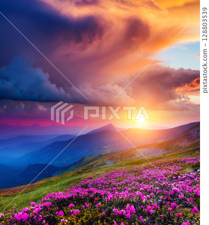 magical mountains landscape 128803539