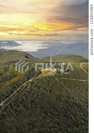 Communication Towers near the Jamison Valley in the Blue Mountains 128803864