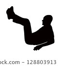 a man sitting, body silhouette vector 128803913