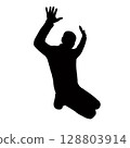 a man sitting, body silhouette vector 128803914