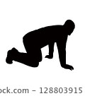 a man sitting, body silhouette vector 128803915