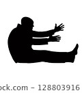 a man sitting, body silhouette vector 128803916