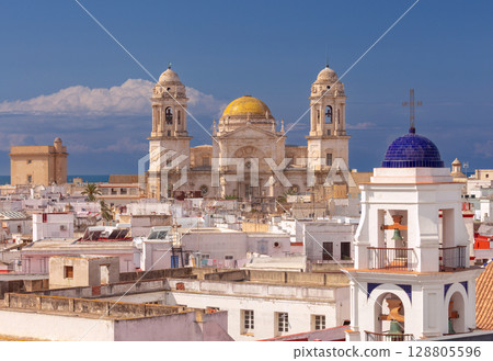 Cathedral of Cadiz in Spain on a sunny day 128805596