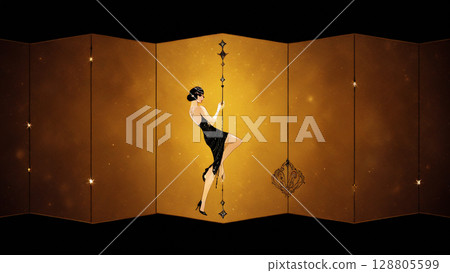 描繪少數族裔婦女的屏風：人工智慧生成的素材 128805599