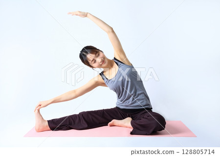 Yoga exercise female image 128805714