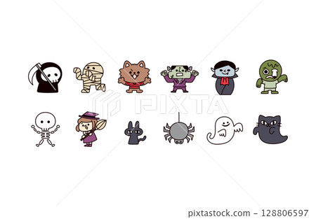 Monster illustration set 128806597