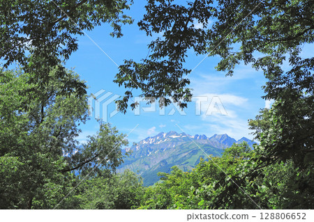 Summer in Hakuba: View of the Hakuba mountain range from Nodaira Summer in Hakuba: View of the Hakuba mountain range from Nodaira 128806652