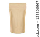 Paper package blank template. Craft pouch zip pack 128806667