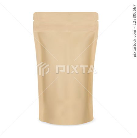 Paper package blank template. Craft pouch zip pack 128806667