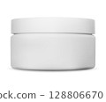 White cosmetic jar blank. Clean round bottle template 128806670