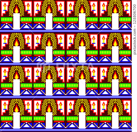 Fabric patterns, candle shapes, art 128806700