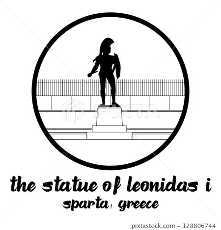 Circle Icon The Statue of Leonidas I. Vector illustration Circle Icon The Statue of Leonidas I. Vector illustration 128806744