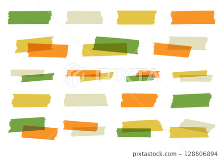 Masking tape, hand-drawn style, vector, illustration, multiple, decoration, ornament, material, stationery, no lines, pop Masking tape, hand-drawn style, vector, illustration, multiple, decoration, ornament, material, stationery, no lines, pop 128806894