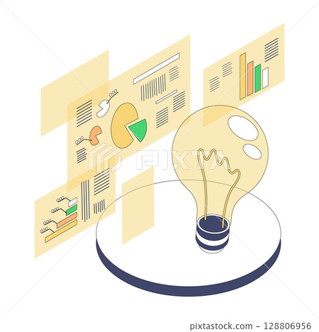 Business concept illustration of inspiration and data analysis 128806956