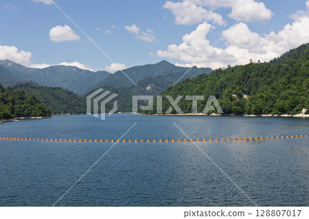 Lake Okutone in summer as seen from Yagisawa Dam, Minakami Town, Gunma Prefecture Lake Okutone in summer as seen from Yagisawa Dam, Minakami Town, Gunma Prefecture 128807017