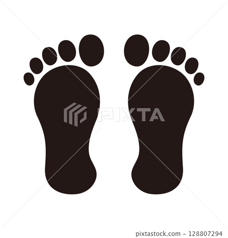 Barefoot footprints illustration Barefoot footprints illustration 128807294