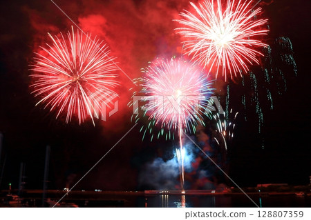 Atami sea fireworks display Atami sea fireworks display 128807359