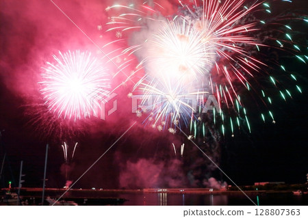 A spectacular fireworks display that lights up the night skyAtami Port Fireworks Festival A spectacular fireworks display that lights up the night skyAtami Port Fireworks Festival 128807363