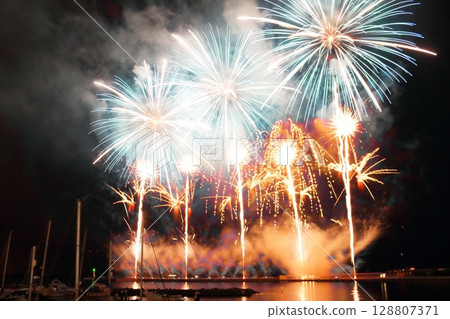 A spectacular fireworks display that lights up the night skyAtami Port Fireworks Festival 128807371
