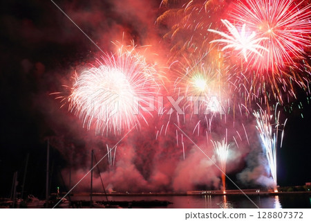 A spectacular fireworks display that lights up the night skyAtami Port Fireworks Festival A spectacular fireworks display that lights up the night skyAtami Port Fireworks Festival 128807372