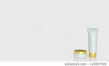 The Mock up package on white background  for Beauty or Advertising concept 3d Rendering. 128807508
