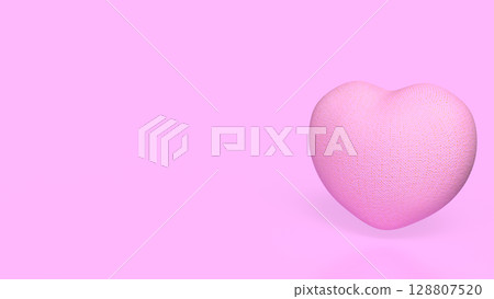 The Pink Heart for Health or Love concept 3d Rendering 128807520