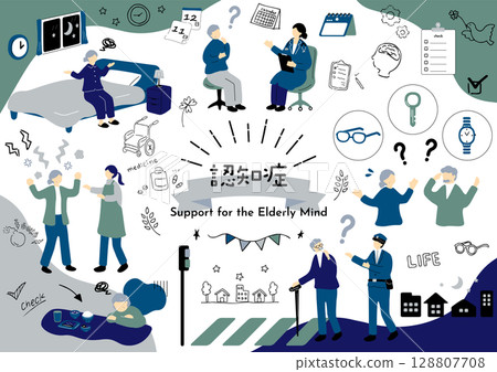 Elderly people living with dementia 128807708