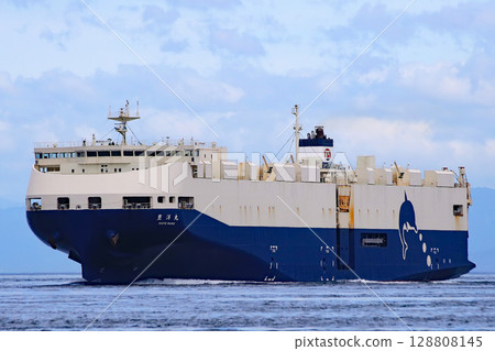 A RO-RO ship sailing on the sea A RO-RO ship sailing on the sea 128808145