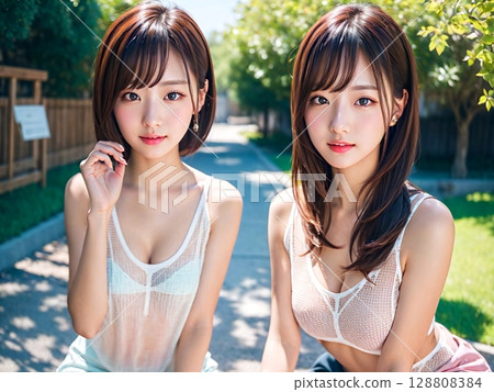 A young woman in a bathing suit A young woman in a bathing suit 128808384